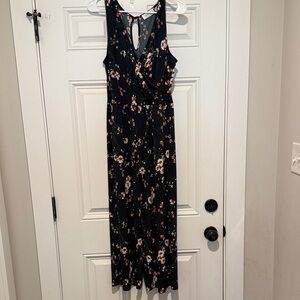 Kaileigh Black Floral Jumpsuit